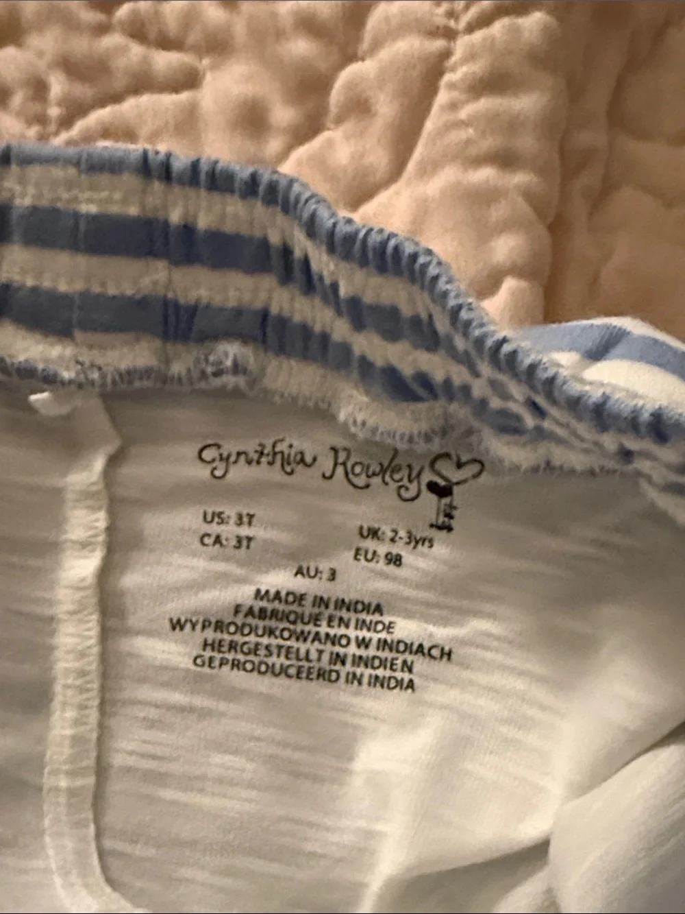 Cynthia Rowley Blue & White Striped skort with Bow Detail
